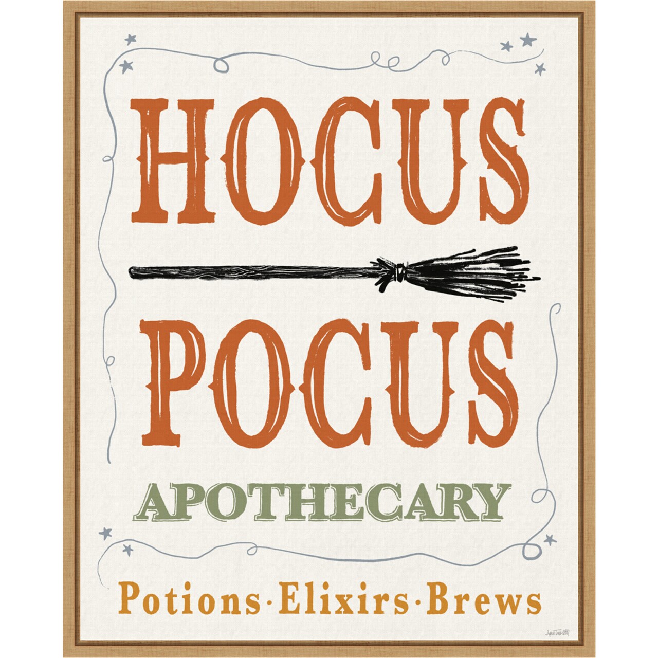 Hocus Pocus Halloween Color by Anne Tavoletti Canvas Art Framed